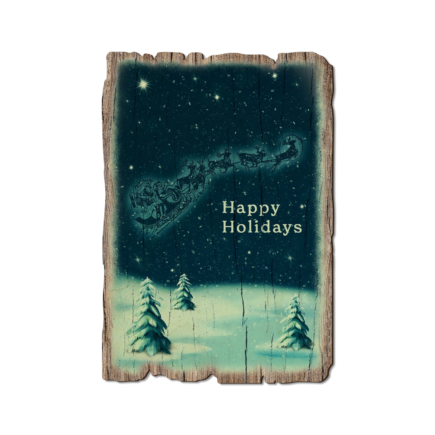 Blue Santa Sleigh - Rustic Edge Postcards & Magnets Rustic Edge Postcard (5pk // $2.80ea)