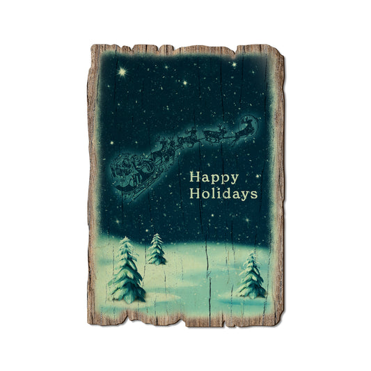 Blue Santa Sleigh - Rustic Edge Postcards & Magnets Rustic Edge Postcard (5pk // $2.80ea)
