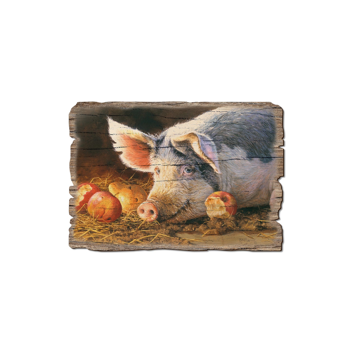 Marris' Happy Pig - Rustic Edge Postcards & Magnets Rustic Edge Magnet (5pk // $2.80ea)