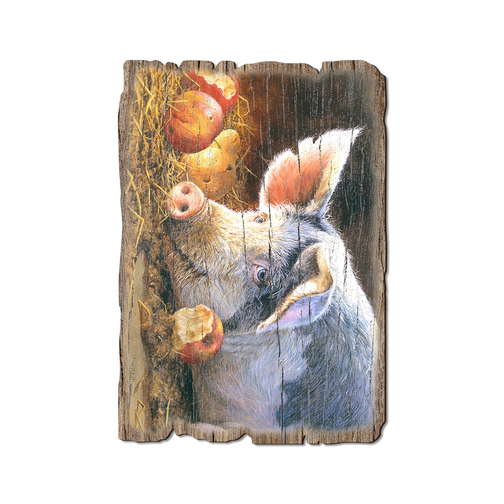 Greeting Card: Weathered Edge - Marris' Happy Pig