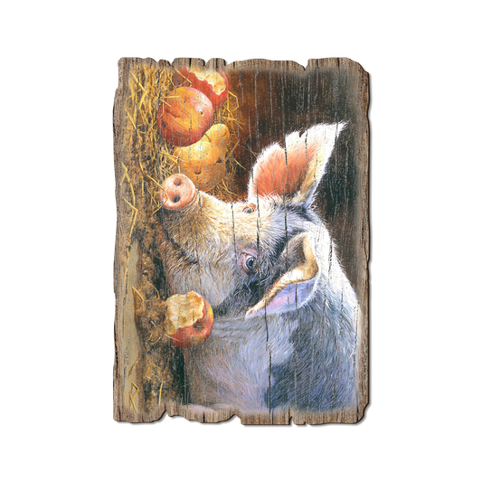 Greeting Card: Weathered Edge - Marris' Happy Pig
