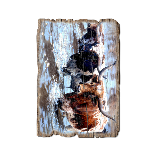 Greeting Card: Weathered Edge - Marris' Long Horns
