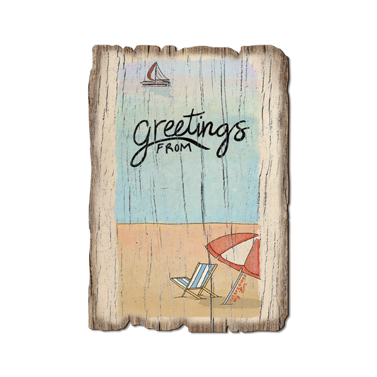 Greeting Card: Weathered Edge - Beach Umbrella (Pack of 5)