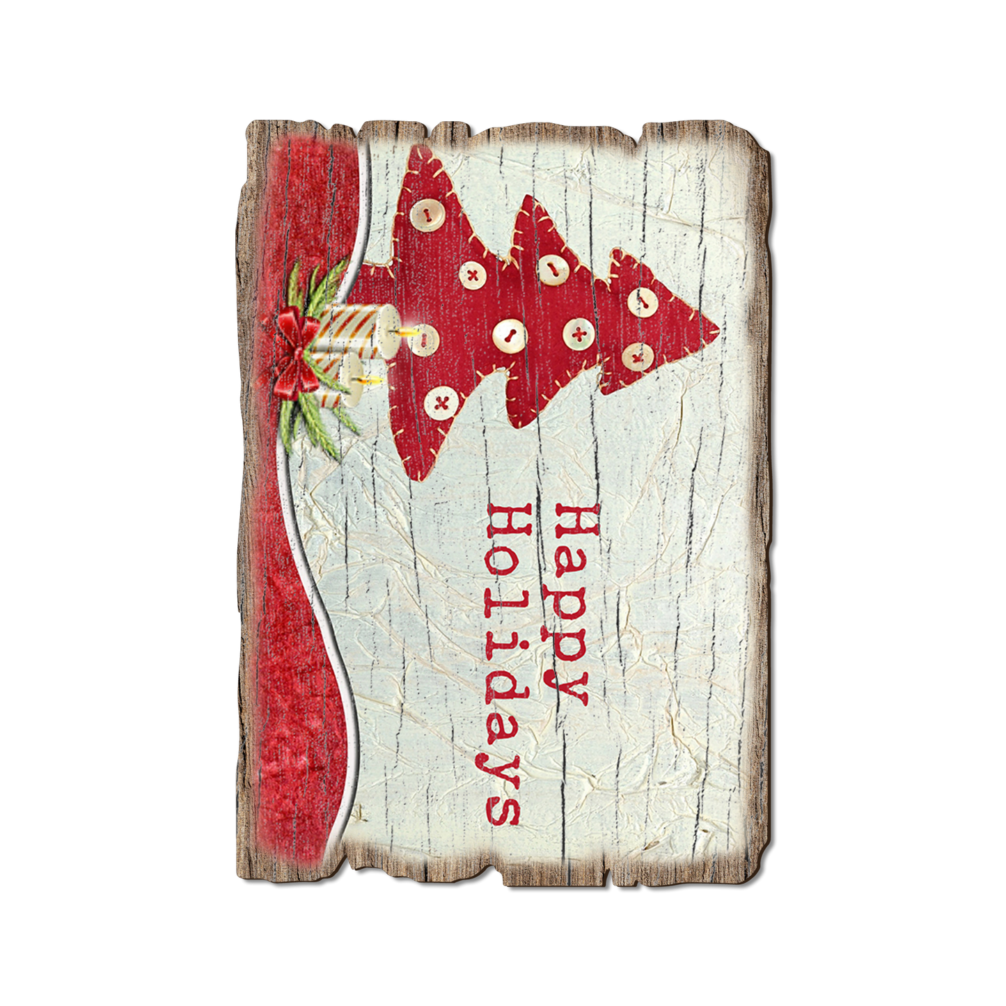 Greeting Card: Weathered Edge - Button Tree