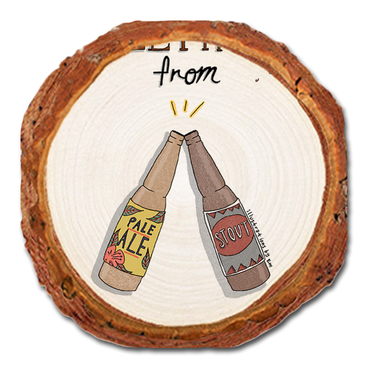 Coaster: Live Edge - Cheers Beers (Pack of 5)