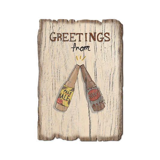 Greeting Card: Weathered Edge - Cheers Beers (Pack of 5)