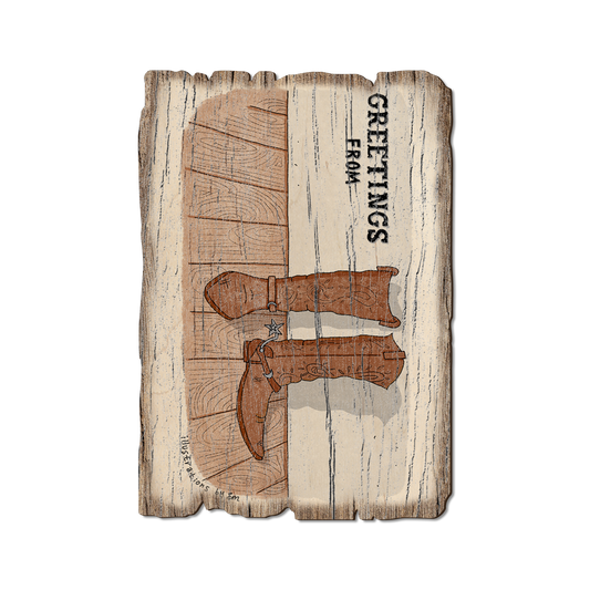 Greeting Card: Weathered Edge - Cowboy Boots