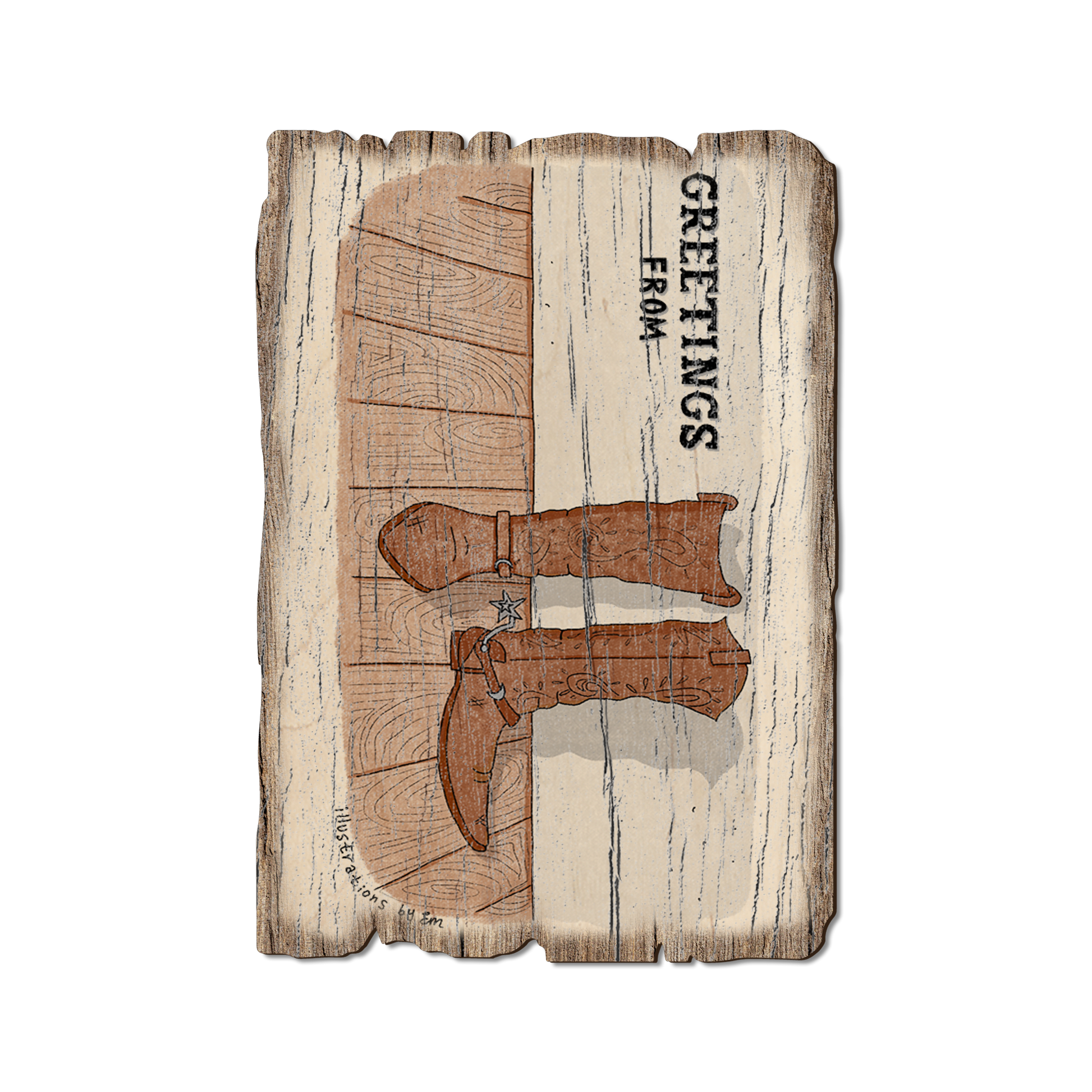 Ornament: Weathered Edge - Cowboy Boots