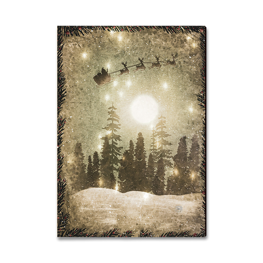 Greeting Card: Classic Edge - Circle Christmas Cat