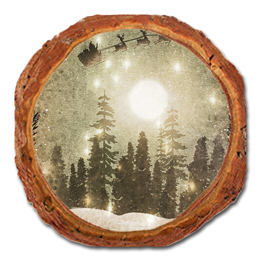 Coaster: Live Edge - Circle Christmas Cat (Pack of 5)