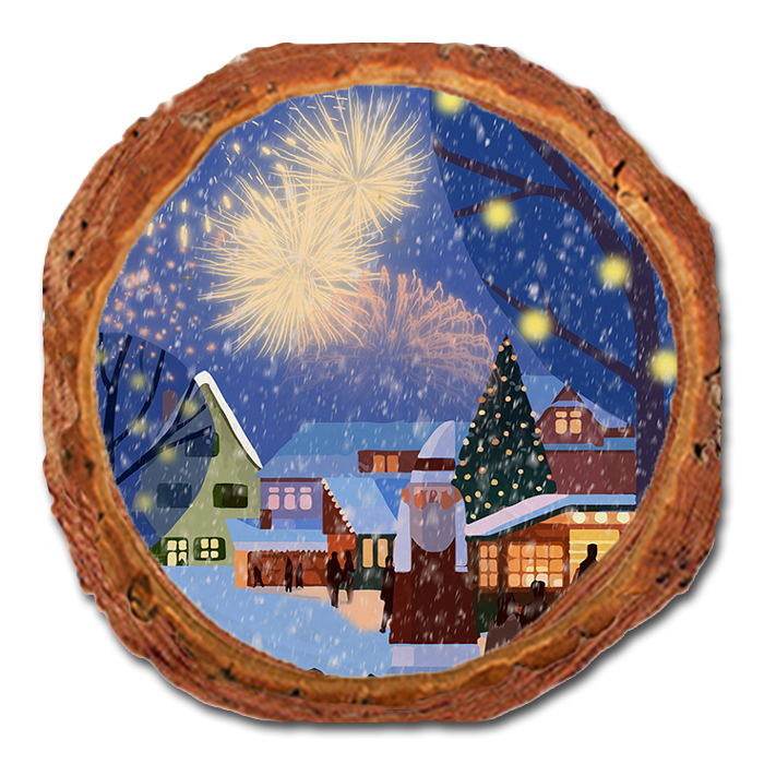 Coaster: Live Edge - Christmas Celebration (Pack of 5)