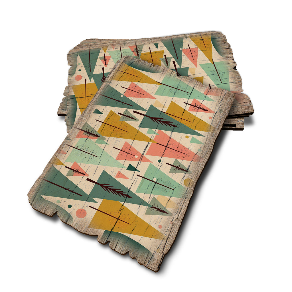 60S Christmas Forest - Weathered Edge Rustic Edge Postcard (5pk // $2.80ea)