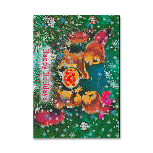 Magnet: Classic Edge - Cute Holiday Squirrels