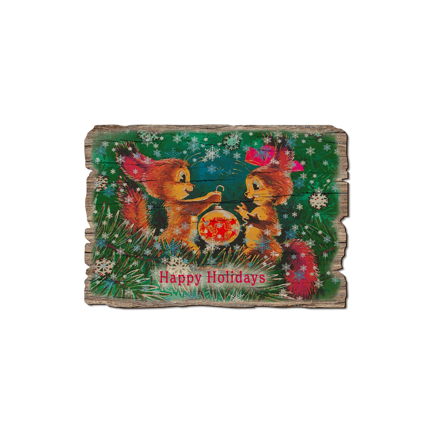 Cute Holiday Squirls - Rustic Edge Postcards & Magnets Rustic Edge Magnet (5pk // $2.80ea)