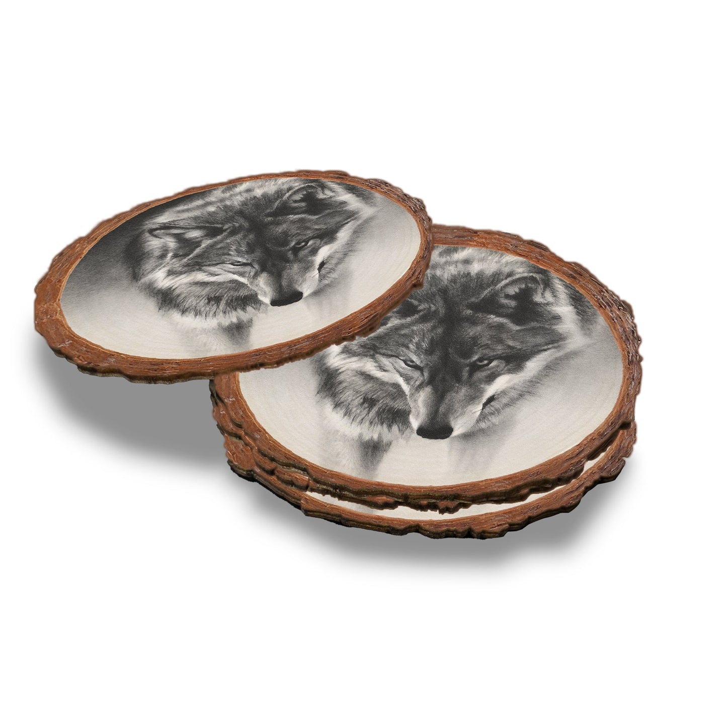 Johnson's Prowling Wolf - Live Edge Live Edge Coaster (5pk // $2.80ea)