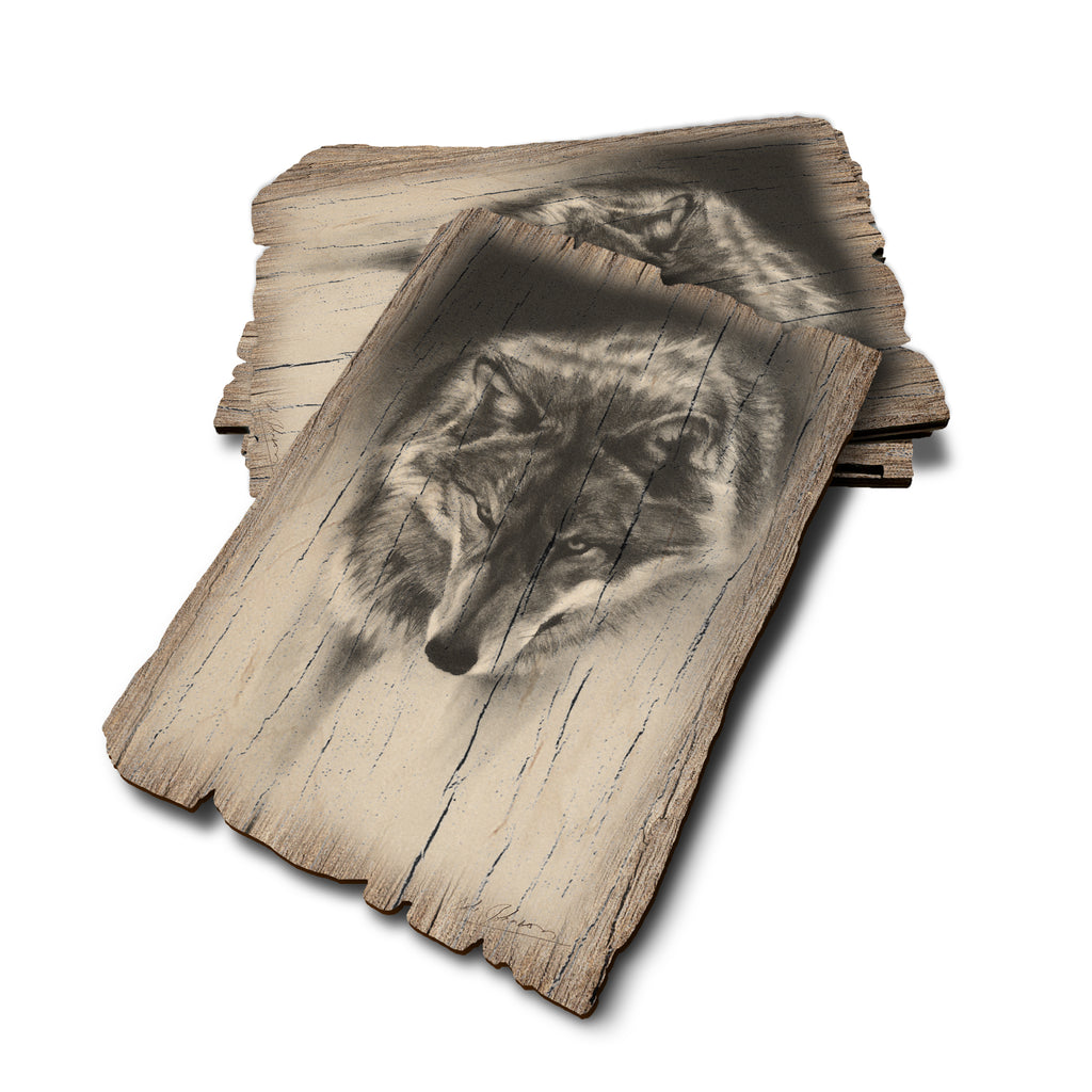 Johnson's Prowling Wolf - Weathered Edge Rustic Edge Postcard (5pk // $2.80ea)