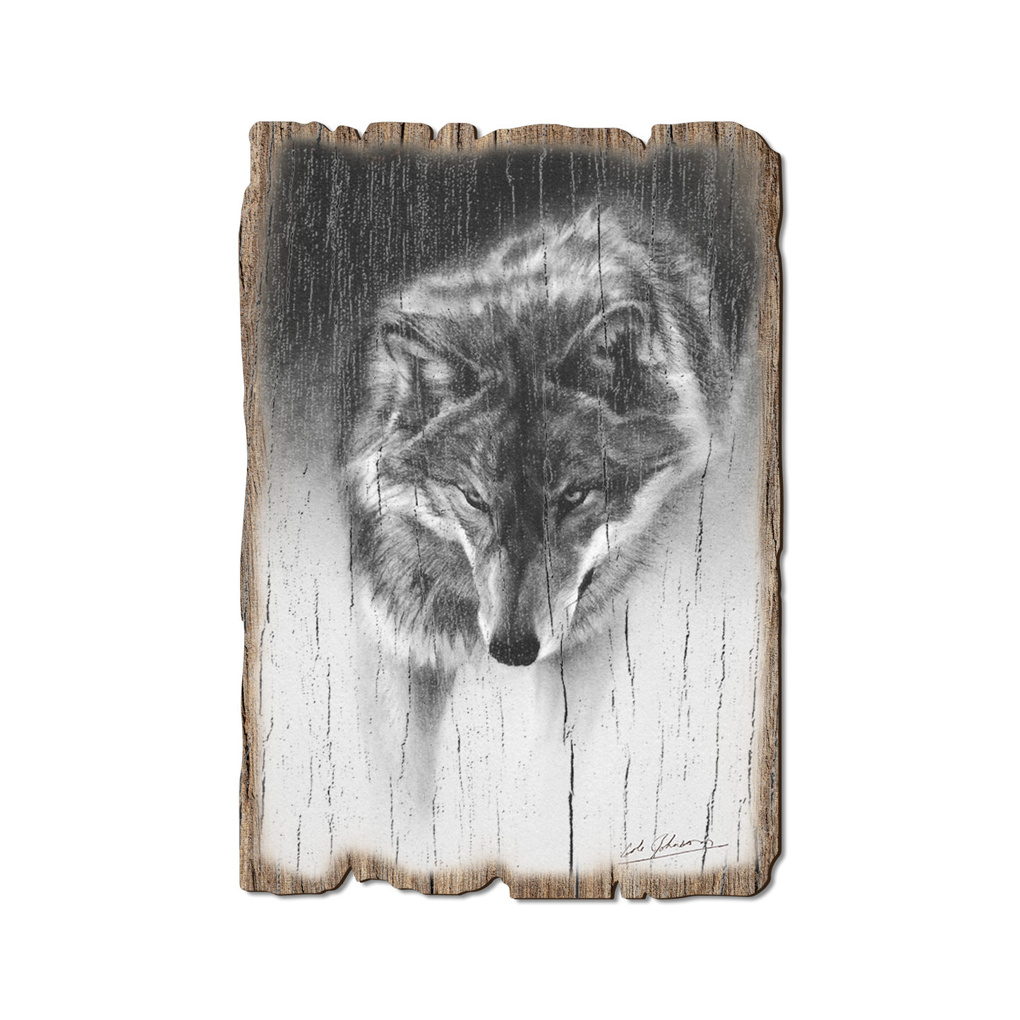 Greeting Card: Weathered Edge - Johnson's Prowling Wolf