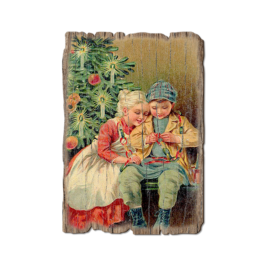 Greeting Card: Weathered Edge - Christmas Kids