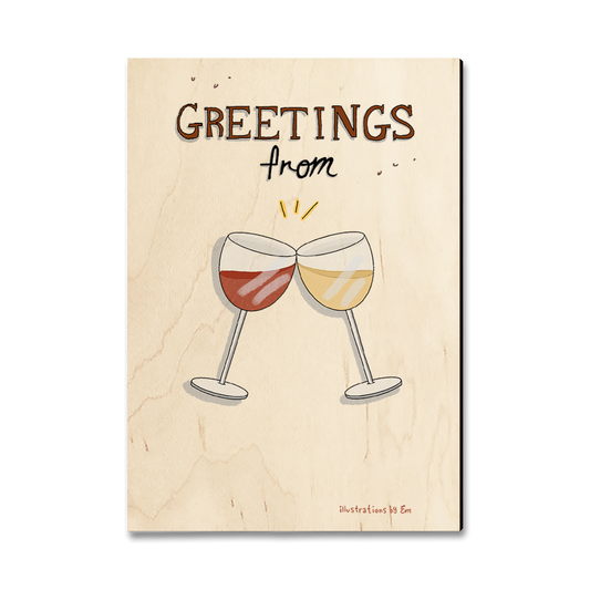 Greeting Card: Classic Edge - Cheers Wine