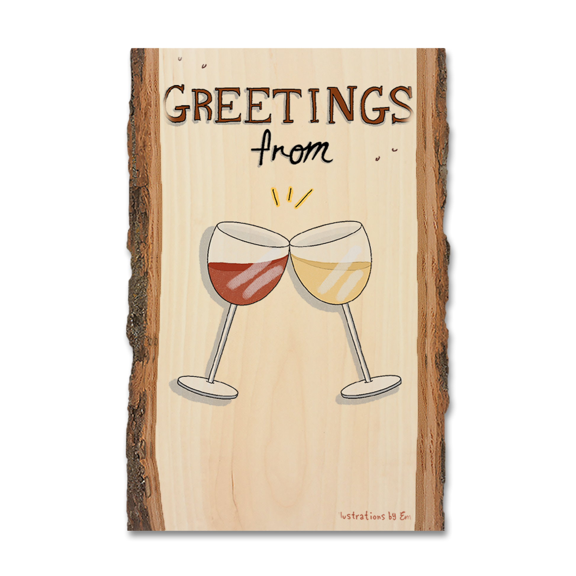 Ornament: Live Edge - Cheers Wine