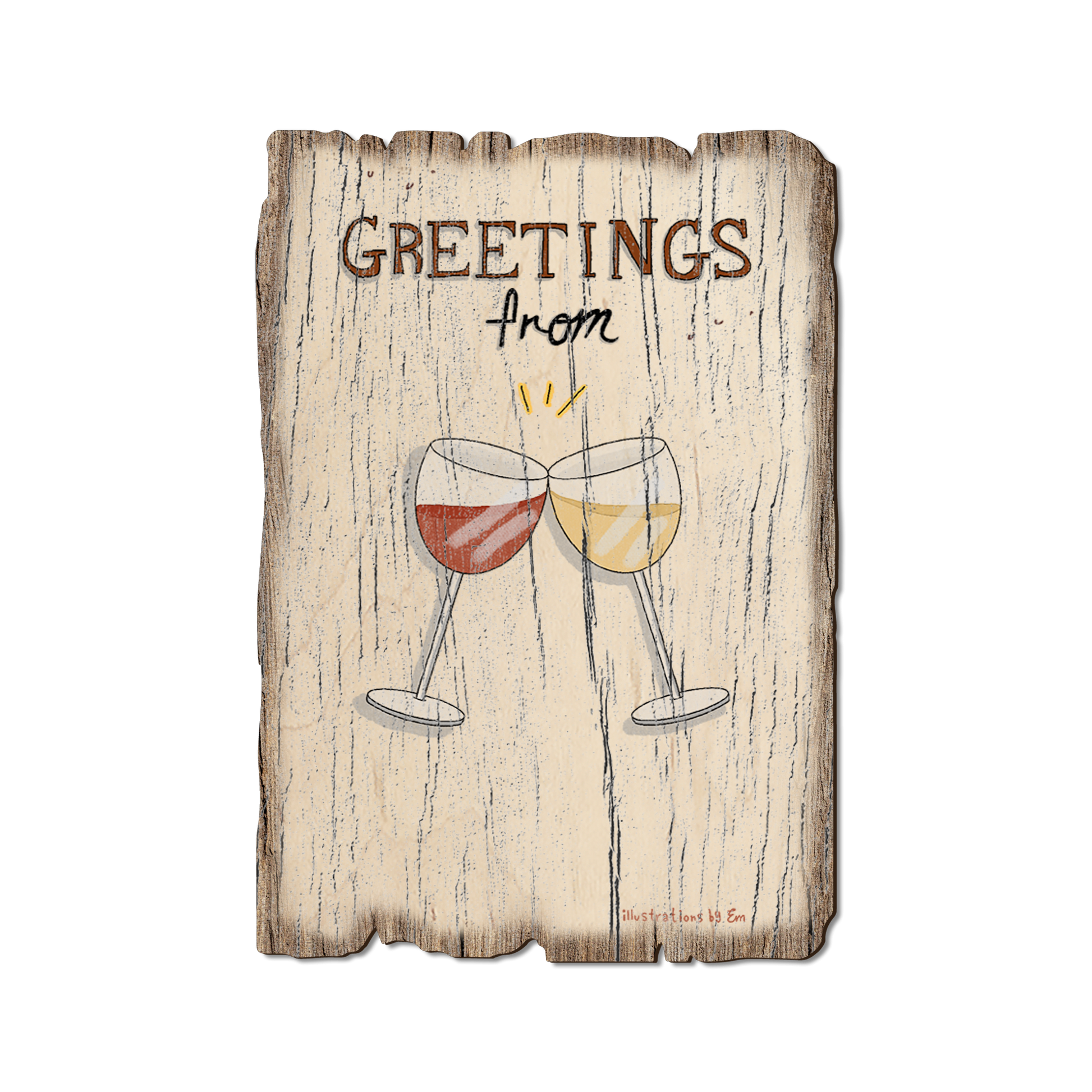 Postcard: Weathered Edge - Cheers Wine (Pack of 5)