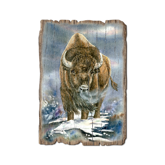 Greeting Card: Weathered Edge - Bartholet's American Buffalo