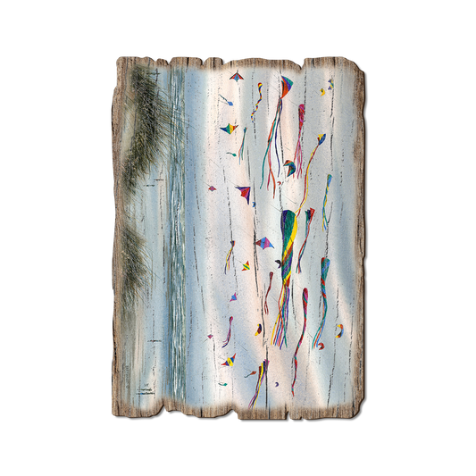 Greeting Card: Weathered Edge - Bartholet's Beach Kites