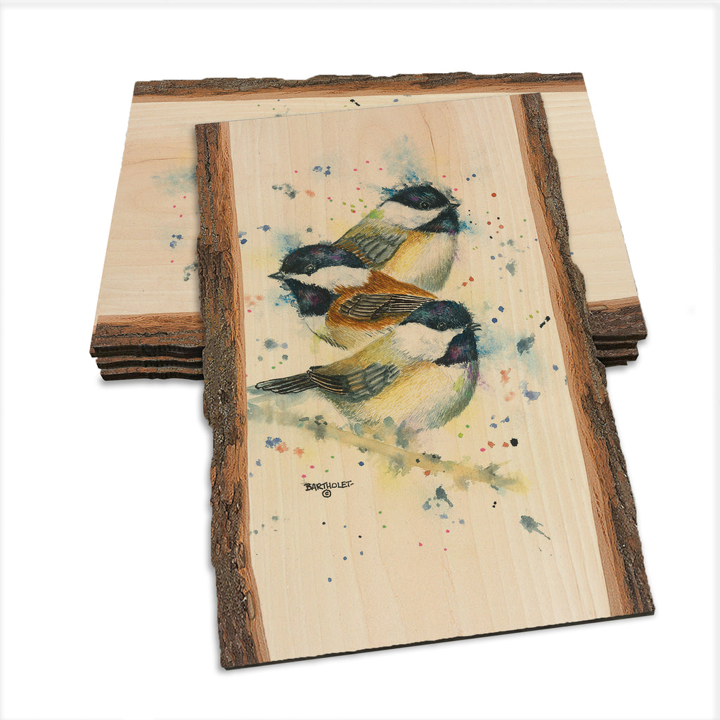 Bartholet's Chickadee Trio  - Live Edge Live Edge Postcard (5pk // $2.80ea)