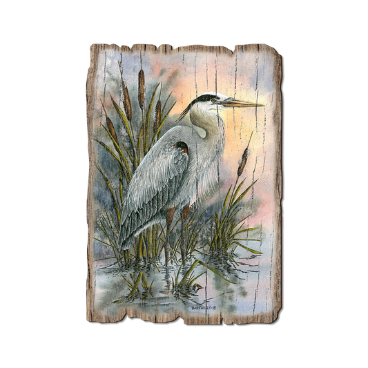 Greeting Card: Weathered Edge - Bartholet's First Light Heron