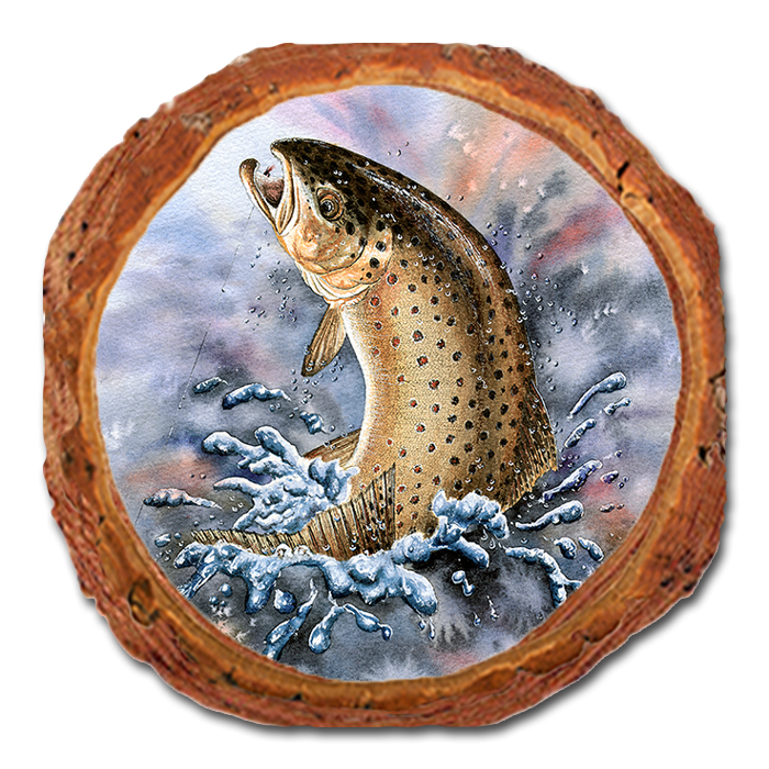 Coaster: Live Edge - Bartholet's Fish On (Brown Trout) (Pack of 5)