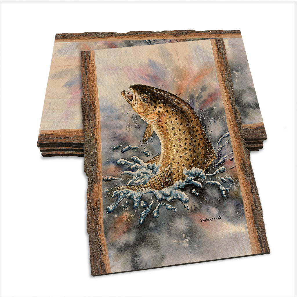 Bartholet's Fish On (Brown Trout)  - Live Edge Live Edge Postcard (5pk // $2.80ea)