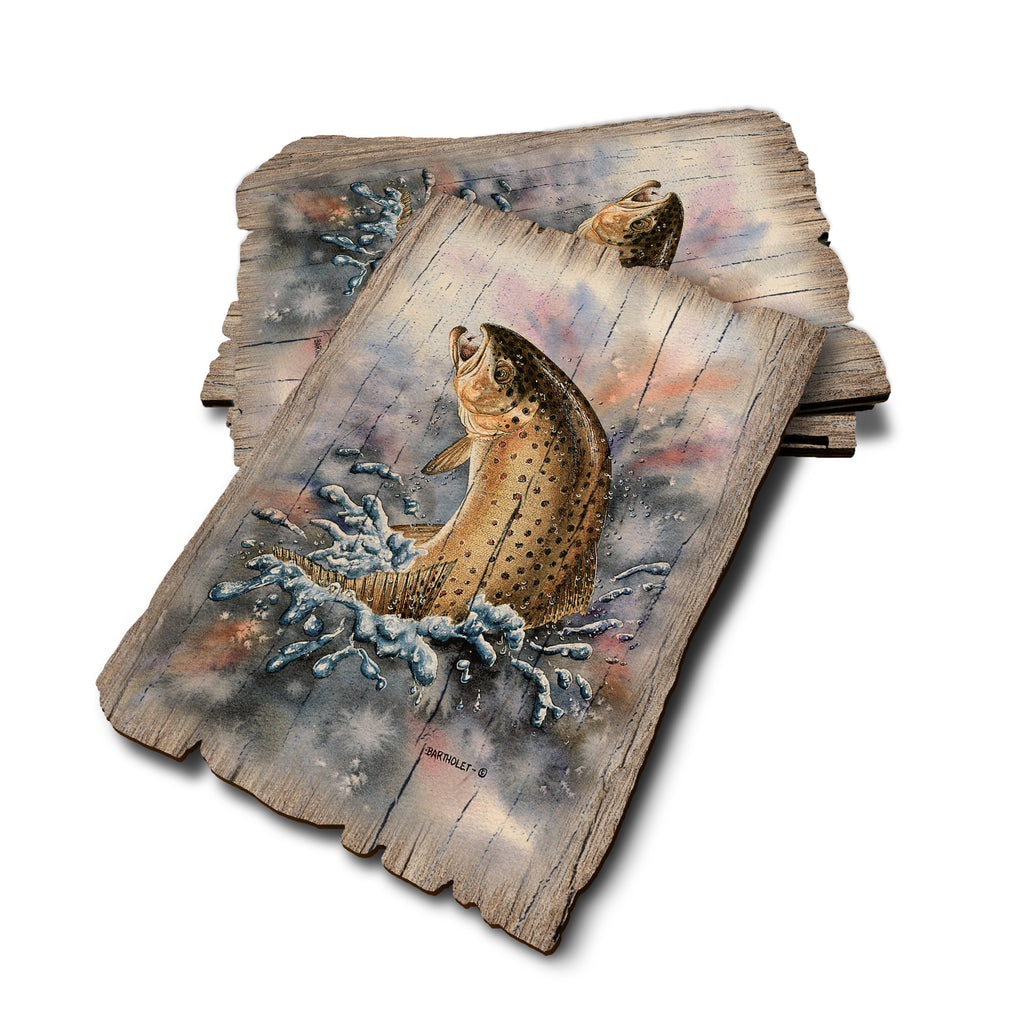 Bartholet's Fish On( Brown Trout) - Weathered Edge Rustic Edge Postcard (5pk // $2.80ea)