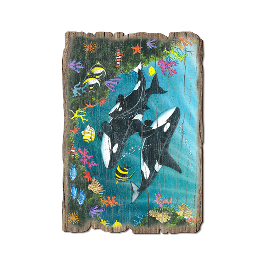 Greeting Card: Weathered Edge - Bartholet's Orca Joy