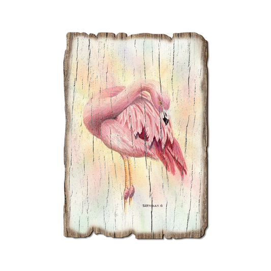 Greeting Card: Weathered Edge - Bartholet's Pink Flamingo
