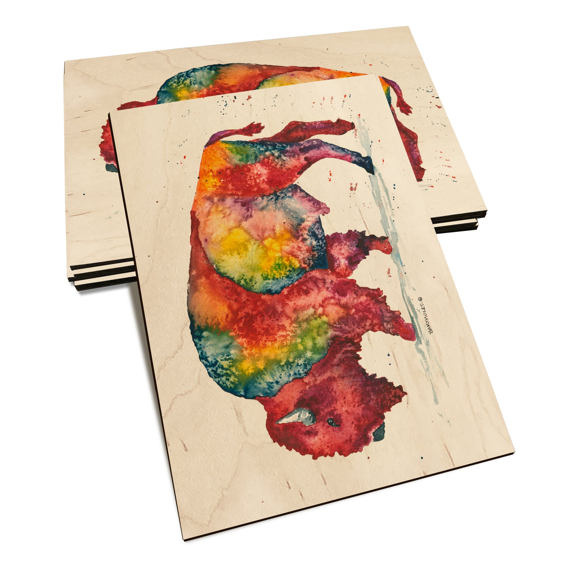 Bartholet's Rainbow Bison  - Classic Edge Classic Edge Postcard (5pk // $2.80ea)