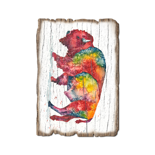Greeting Card: Weathered Edge - Bartholet's Rainbow Bison (Pack of 5)
