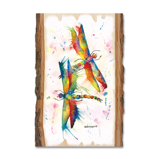 Greeting Card: Live Edge - Bartholet's Rainbow Dragonflies Courtship