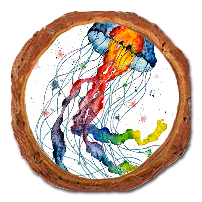 Coaster: Live Edge - Bartholet's Rainbow Jellyfish