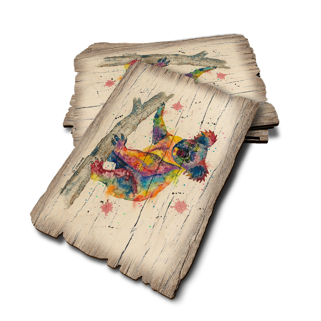 Bartholet's Rainbow Koala - Weathered Edge Rustic Edge Postcard (5pk // $2.80ea)