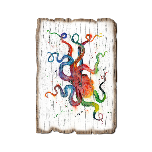 Greeting Card: Weathered Edge - Bartholet's Rainbow Octopus (Pack of 5)