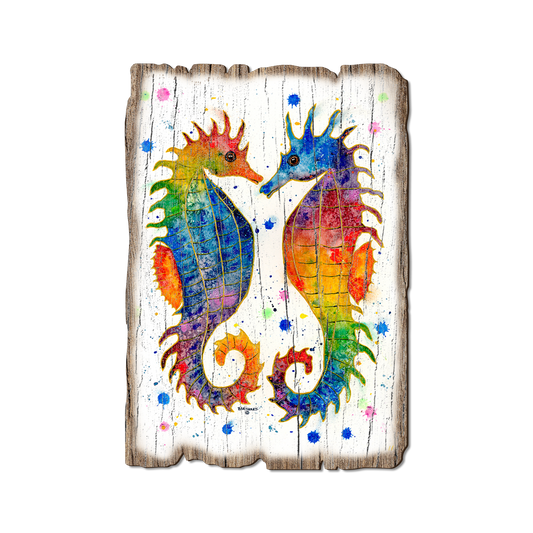 Greeting Card: Weathered Edge - Bartholet's Rainbow Seahorses (Pack of 5)