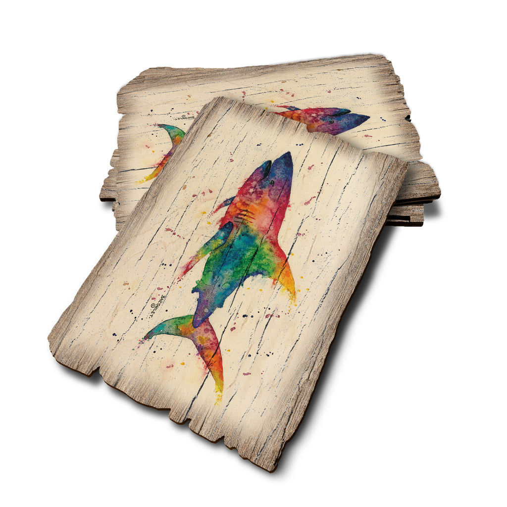Bartholet's Rainbow Shark - Weathered Edge Rustic Edge Postcard (5pk // $2.80ea)