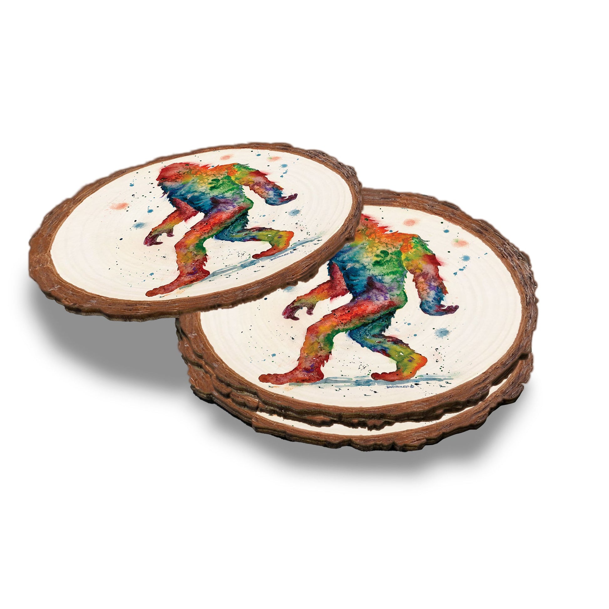 Bartholet's Rainbow Sasquatch  - Live Edge Live Edge Coaster (5pk // $2.80ea)