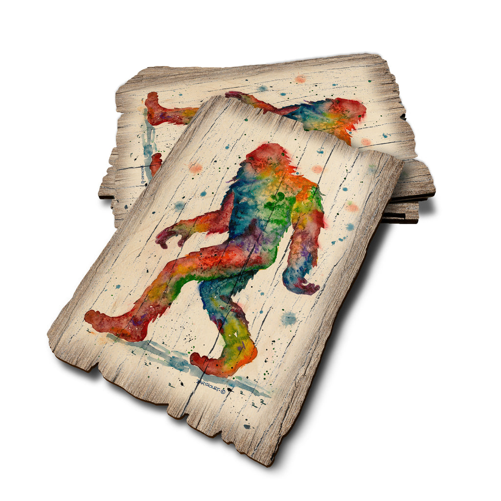Bartholet's Rainbow Sasquatch - Weathered Edge Rustic Edge Postcard (5pk // $2.80ea)