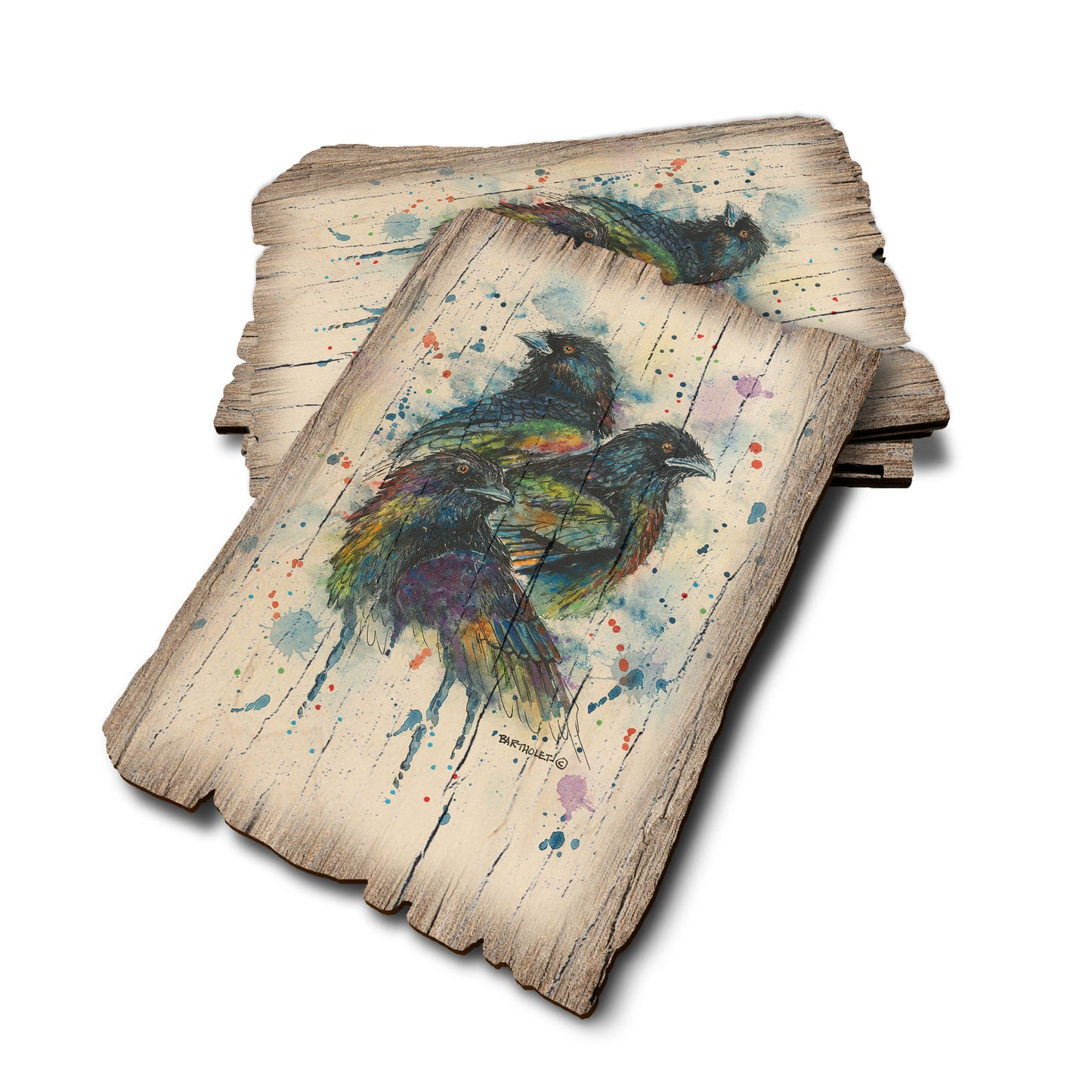 Bartholet's Raven Trio - Weathered Edge Rustic Edge Postcard (5pk // $2.80ea)