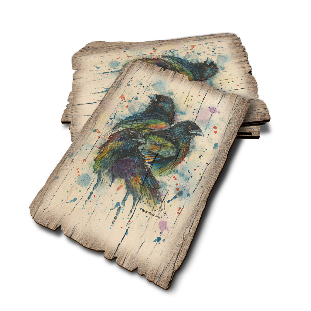 Bartholet's Raven Trio - Weathered Edge Rustic Edge Postcard (5pk // $2.80ea)