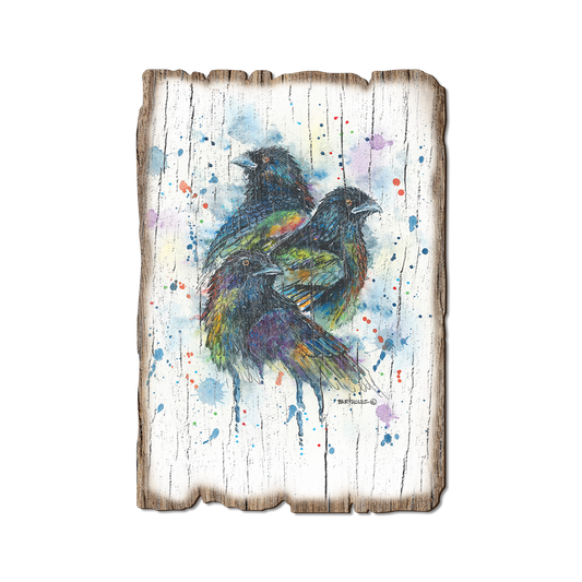 Greeting Card: Weathered Edge - Bartholet's Raven Trio (Pack of 5)