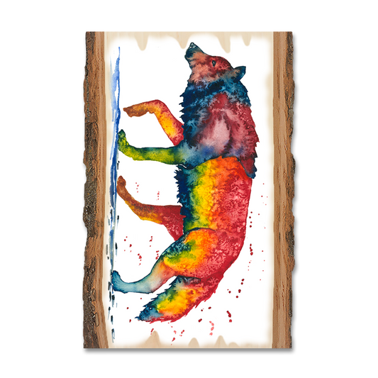 Greeting Card: Live Edge - Bartholet's Rainbow Wolf