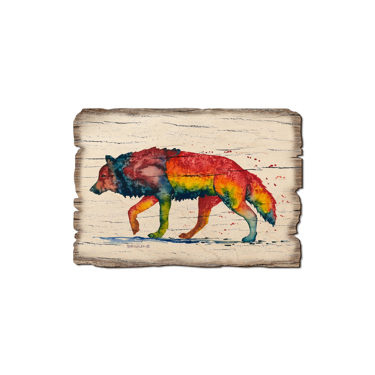 Bartholet's Rainbow Wolf - Rustic Edge Postcards & Magnets Rustic Edge Magnet (5pk // $2.80ea)