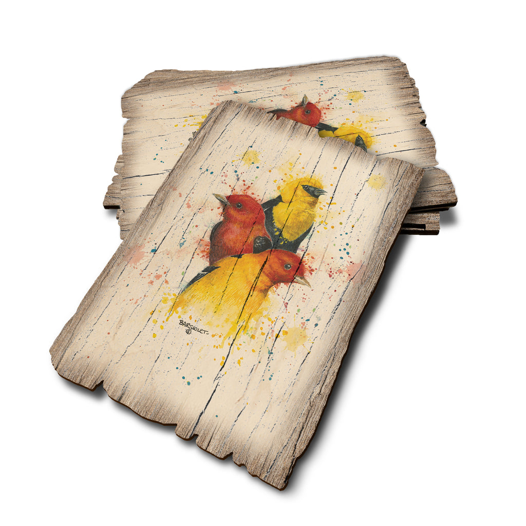 Bartholet's Songbird Trio I I - Weathered Edge Rustic Edge Postcard (5pk // $2.80ea)